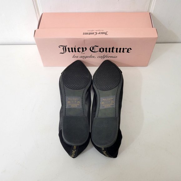 Juicy Couture Black Penny Logo Spell Out Flats NIB - Picture 4 of 8